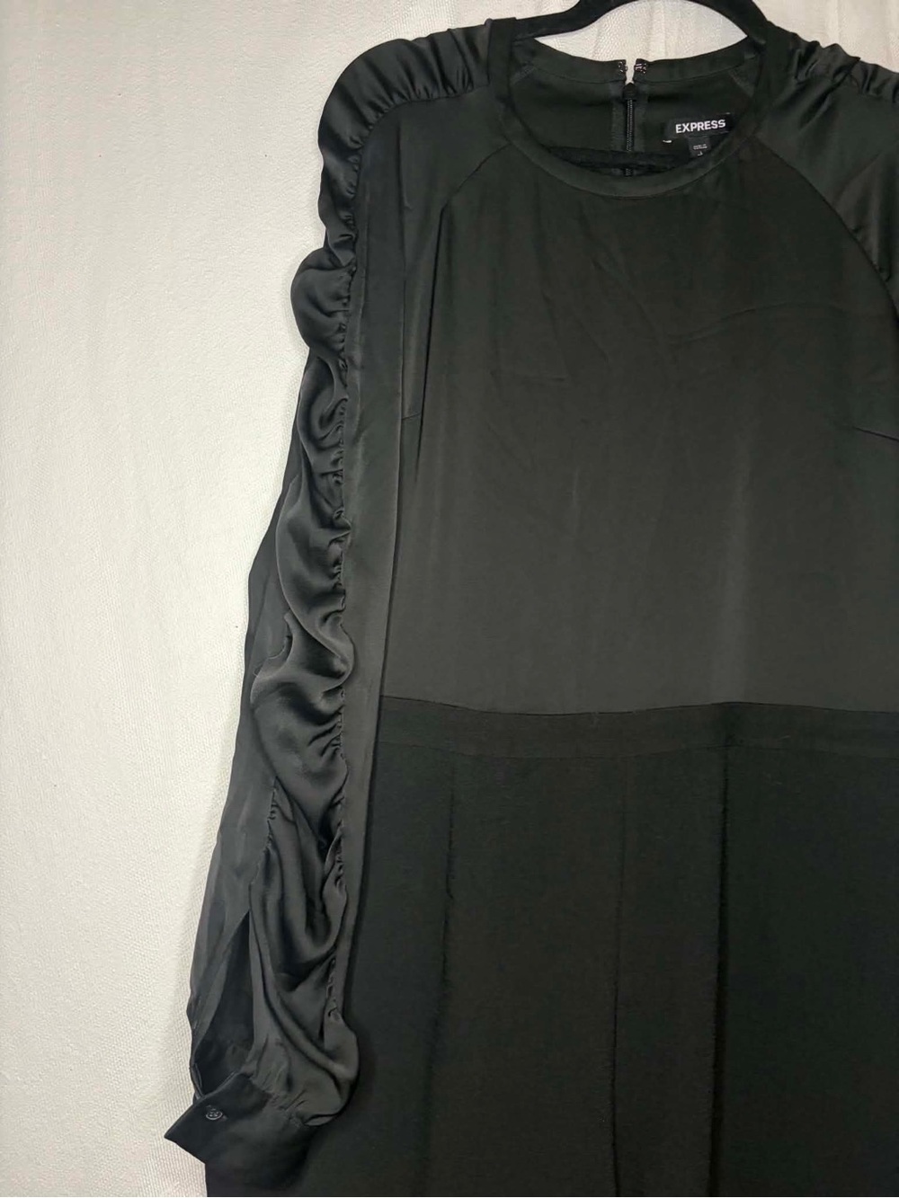 Express Black Women's Jumpsuit - Sleek Two-Texture Design Large